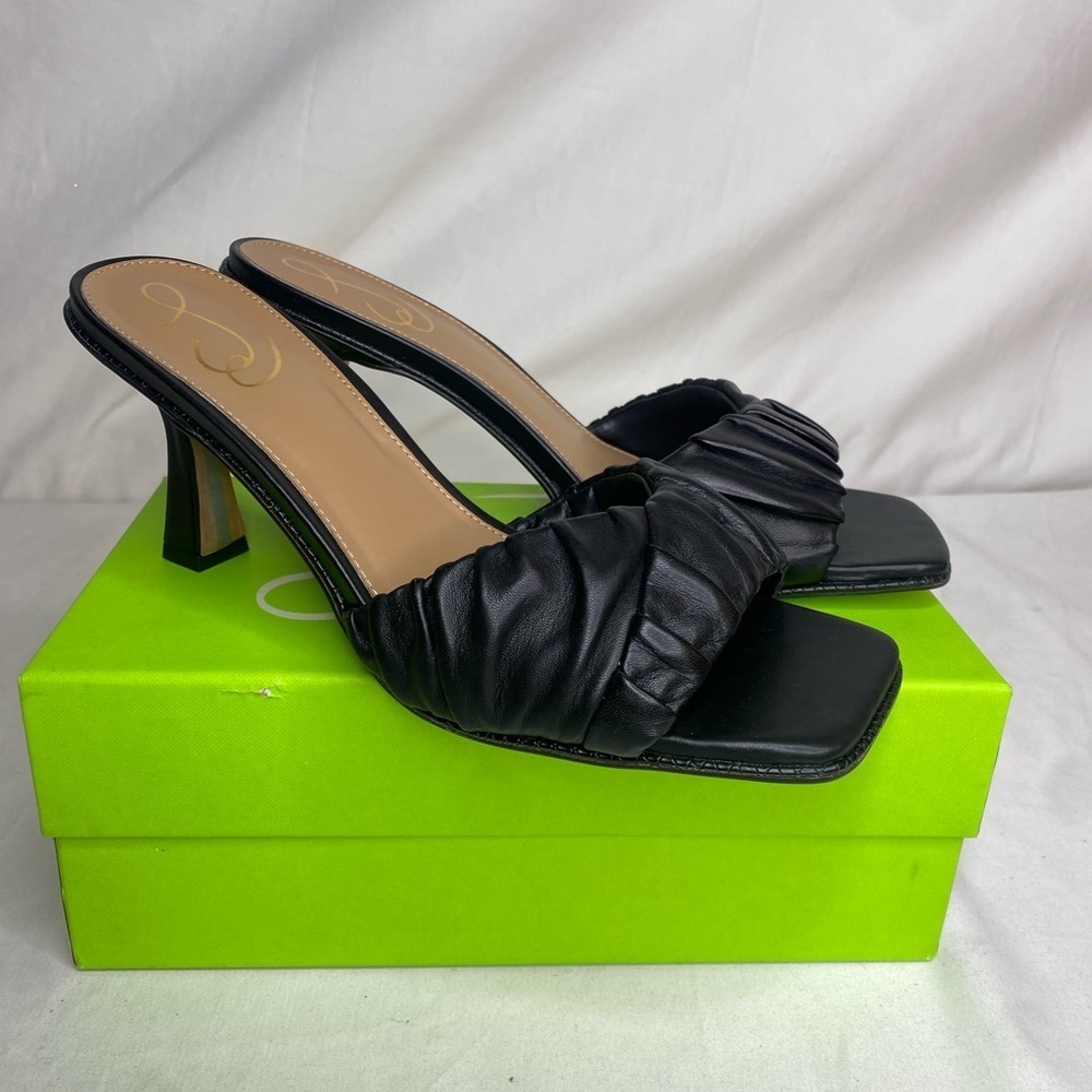 Sam Eldeman Kittie Black Leather Dress Mules 9M - Picture 2 of 9